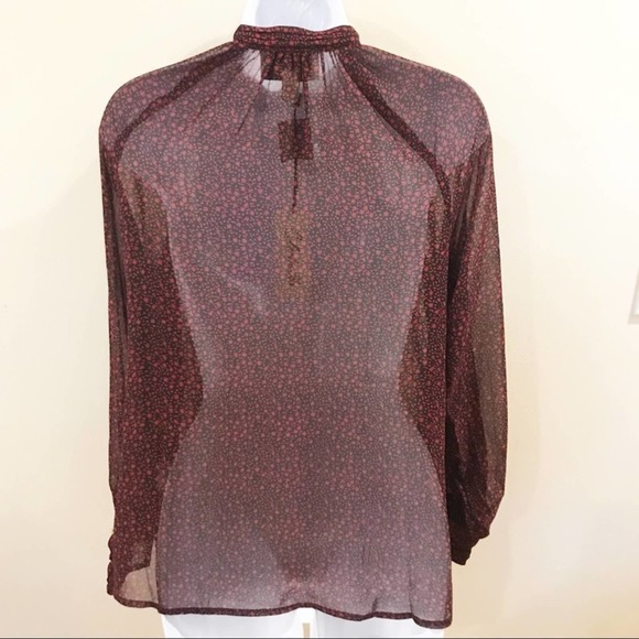 Cleobella Richie Button Down Sheer Red Blouse XS - Picture 7 of 16